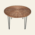 Round Rattan Table, Iron Legs
